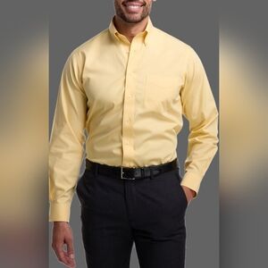 Geoffrey Beene Performance Wrinkle Free Men's Button Down Shirt Pale Yellow XXL